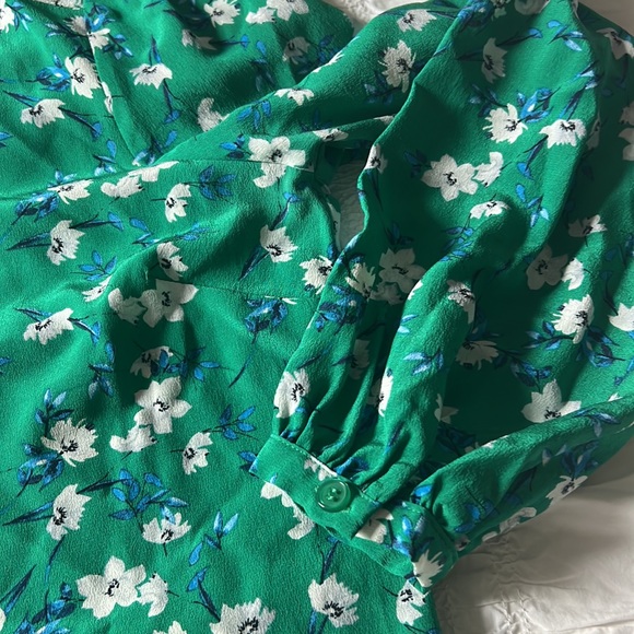 Yumi Kim Green Floral Silk Blouse - Picture 12 of 16